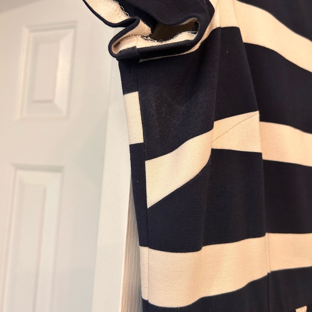 Eliza J Navy and White Striped Fit & Flare Dress - Picture 5 of 7